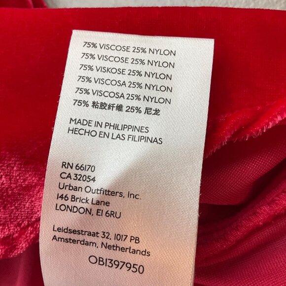 Pilcro Sz Small Coral Red Velvet Button-Down Blouse Top Boho Relaxed - Picture 7 of 9